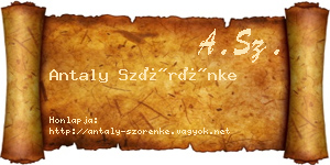 Antaly Szörénke névjegykártya